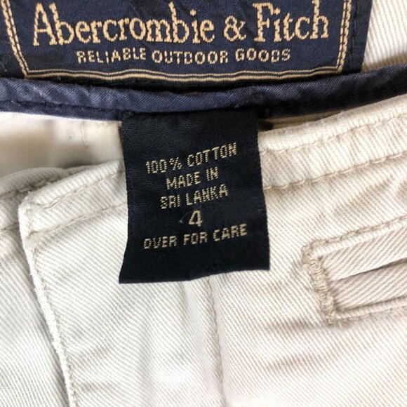 VTG Abercrombie & Fitch Flare wide leg low rise beige khaki pants Size 4 Y2K - Picture 3 of 10